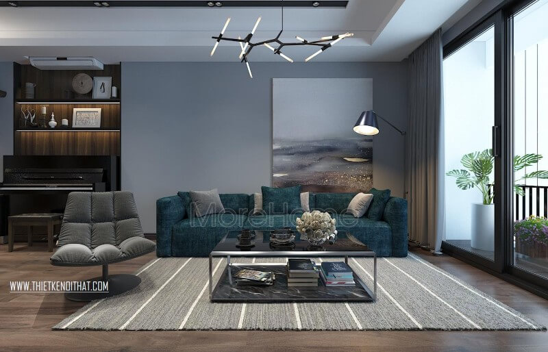 Nội thất hiện đại mang đến diện mạo vô cùng đẹp mắt cho phòng khách căn chung cư Mẫu nội thất chung cư đẹp