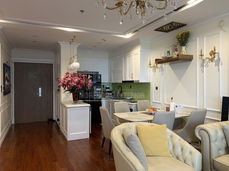Công trình hình ảnh thi công nội thất chung cư Vinhomes Nguyễn Chí Thanh, quận Đống Đa, Hà Nội phong cách tân cổ điển chất lượng đẹp