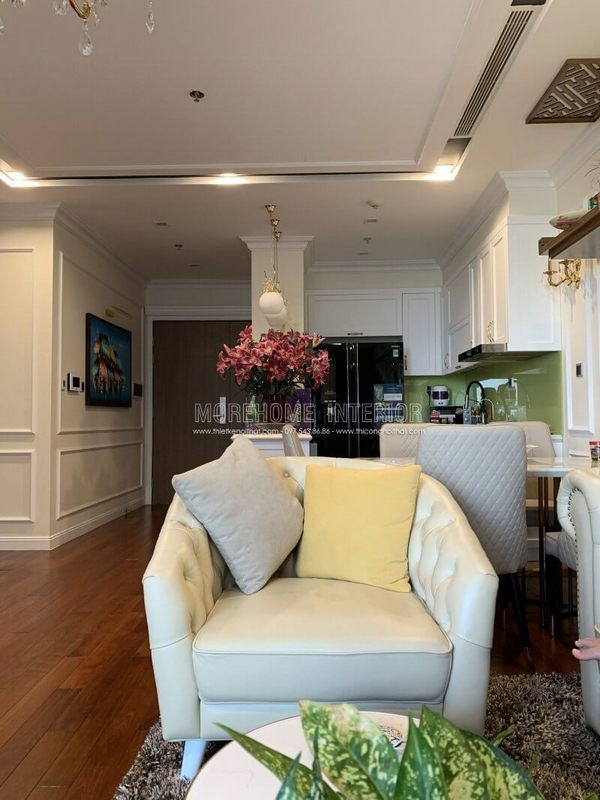 Nâng cấp không gian sofa đơn tân cổ điển đẹp cho phòng khách Vinhomes