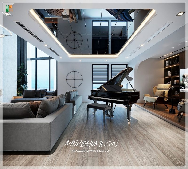Thiết kế phòng khách nội thất hiện đại tiện nghi vẻ đẹp thẩm mỹ cao cho không gian
