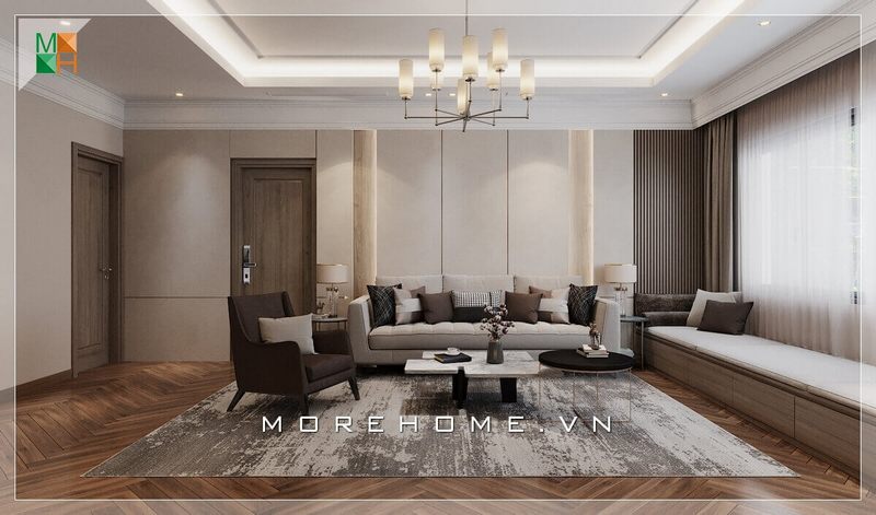 Mẫu sofa gỗ bọc nỉ cao cấp cho chung cư, nhà phố, biệt thự phong cách hiện đại, mang đến sự sang trọng cao cấp cho không gian phòng khách của bạn